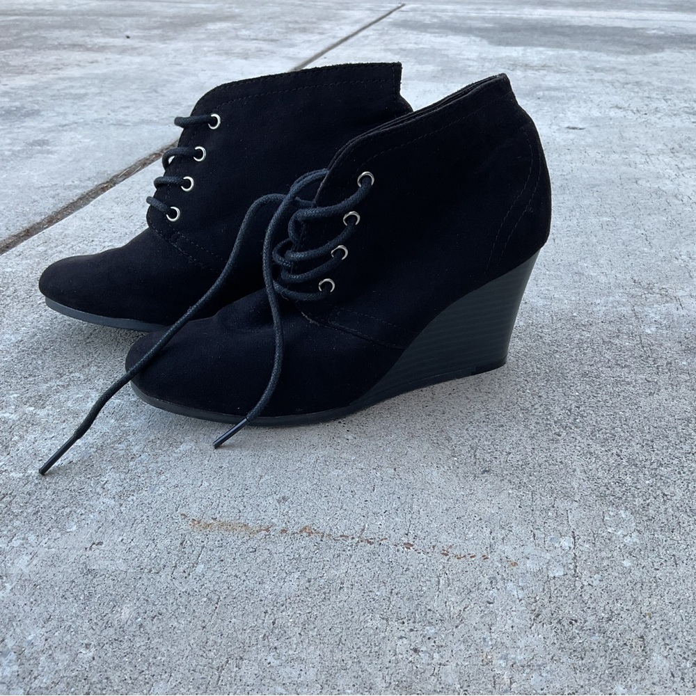 Forever 21 Black Wedge Booties